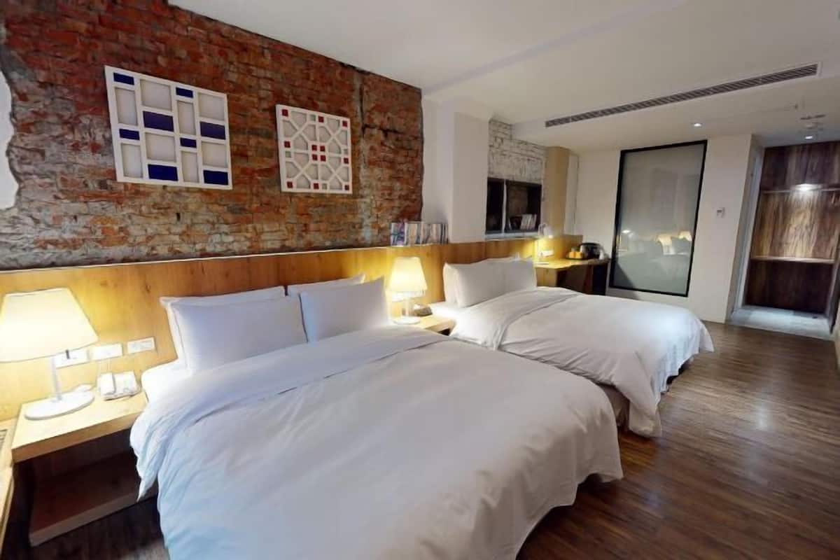 Desk, laptop workspace, blackout curtains, soundproofing