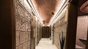 Sauna, steam room, body scrubs, facials, manicures and pedicures