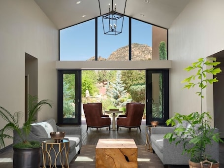 Interior. Eco-Friendly Comfort: Room with a Balcony & Soaking Tub