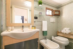 Dusche, kostenlose Toilettenartikel, Haartrockner, Bidet