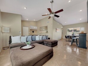 House, Multiple Beds, Pool Access, City View (Yorkshire Glendale) | Living area | TV, fireplace