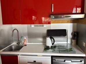 Fridge, microwave, dishwasher