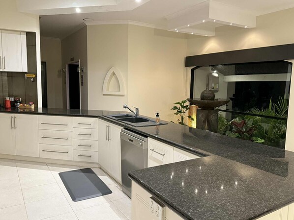 Microwave, oven, stovetop, dishwasher