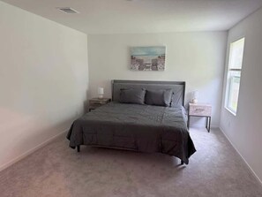 4 bedrooms, desk, laptop workspace, iron/ironing board
