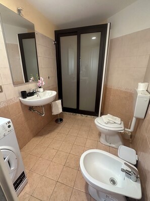 Dusche, Haartrockner, Bidet, Handtücher
