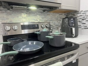 Microwave, oven, stovetop, dishwasher