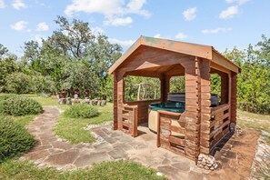 Cabin, 2 Bedrooms | Outdoor spa tub