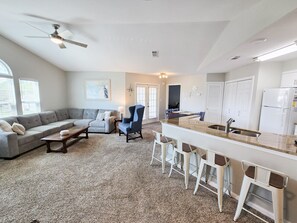 Apartment, Multiple Beds, Balcony, Garden View (Colony Club P3) | Living area | 42-inch flat-screen TV with digital channels, fireplace - Charming 2BR Condo w/ Private Balcony in Gulf Shores, Pool, Hot Tub (Gulf Shores)