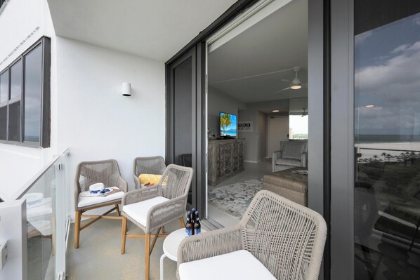 Condo, 1 Queen Bed (SW facing beachfront condo with sweep) | Terrace/patio