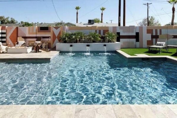 Outdoor pool, a heated pool