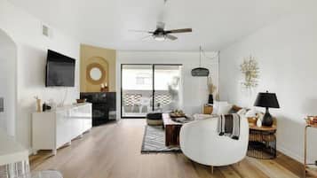 Smart TV, fireplace
