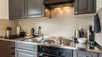 Comfort Apartment, Mountain View | Private kitchen | Fridge, microwave, oven, stovetop