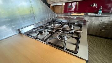 Fridge, microwave, stovetop, dishwasher