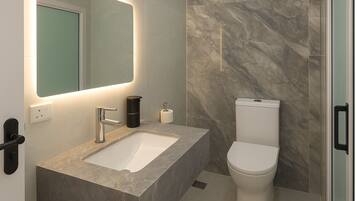 Haartrockner, HandtĂŒcher, Seife, Toilettenpapier