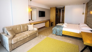 Desk, laptop workspace, bed sheets - Kaleli Deluxe Homes  (Kas)