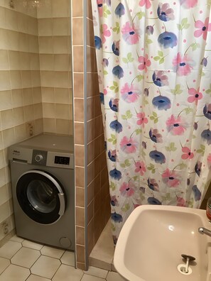 Shower, hair dryer