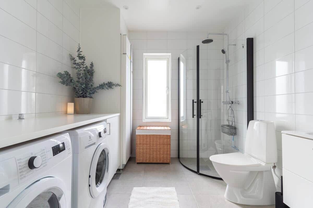 Een douche, een haardroger