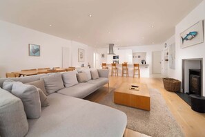 TV, fireplace, offices
