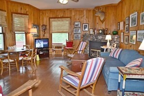 Fireplace - The Rocks - A Victorian Cottage on Seneca Lake (Burdett)