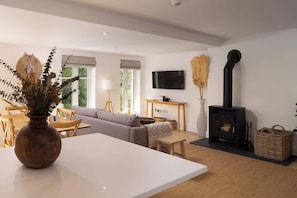TV, fireplace, offices