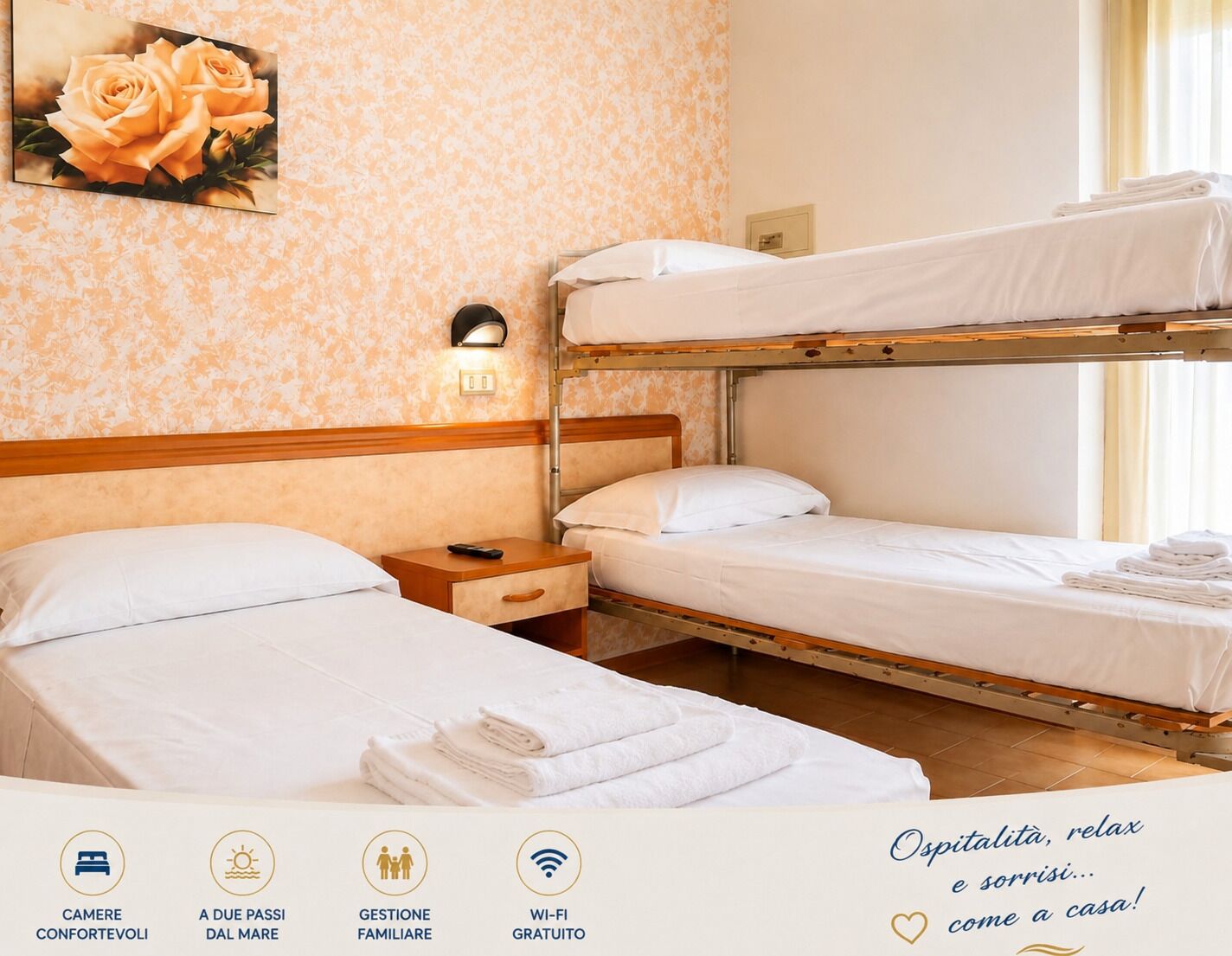 Habitación triple | Escritorio, wifi gratis y ropa de cama 
