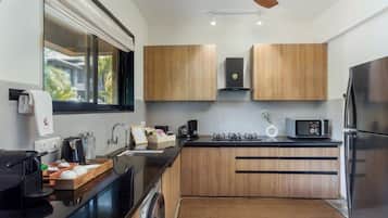 Family Apartment, Balcony | Private kitchenette | Coffee/tea maker, electric kettle, toaster