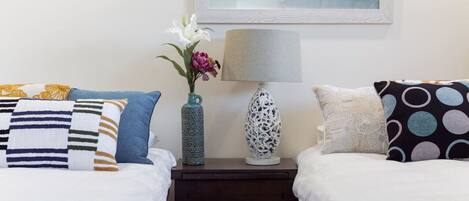 1 bedroom, desk, iron/ironing board, travel cot