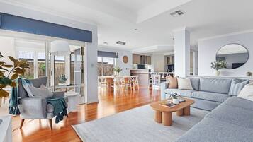 TV, fireplace, video games, stereo