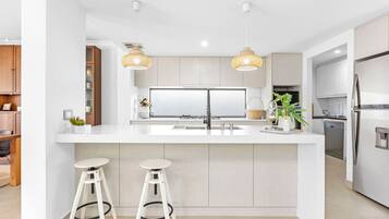 Fridge, oven, stovetop, dishwasher