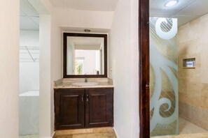 Shower, hair dryer, towels, soap - White Sands Beach Escape - Modern 2BR Retreat (Punta Cana)