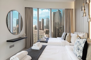 Appartement Luxe, vue ville | Coffres-forts dans les chambres, décoration personnalisée