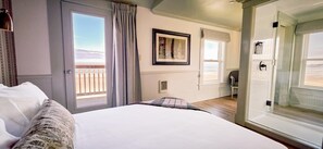 Studio, 1 queensize bed, balkon, uitzicht op zee | Lakens van Egyptisch katoen, luxe beddengoed, individueel gedecoreerd