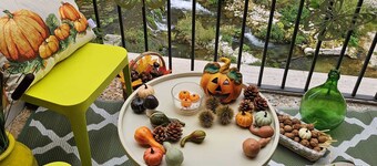 Cozy family home with terraces on the river, surrounded by greenery