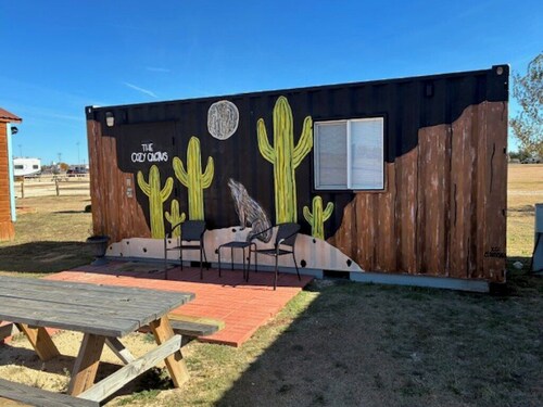 Cozy Catcus Container Cabin in Silverton Texas