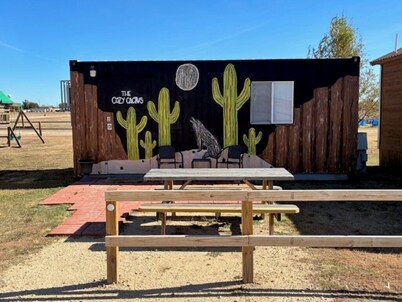 Cozy Catcus Container Cabin in Silverton Texas