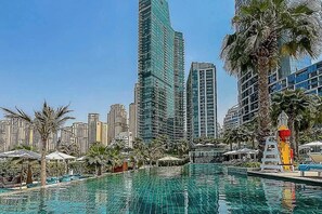 Pool - Airstay | Private Beach Access | 1BR w/Marina View (Dubai)