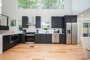 Microwave, oven, stovetop, dishwasher