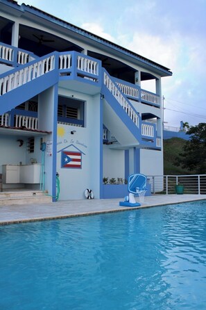 Pool - Spacious 5-bedroom house in Pueblo of Rincón with A/C and infinity pool. (Pueblo)