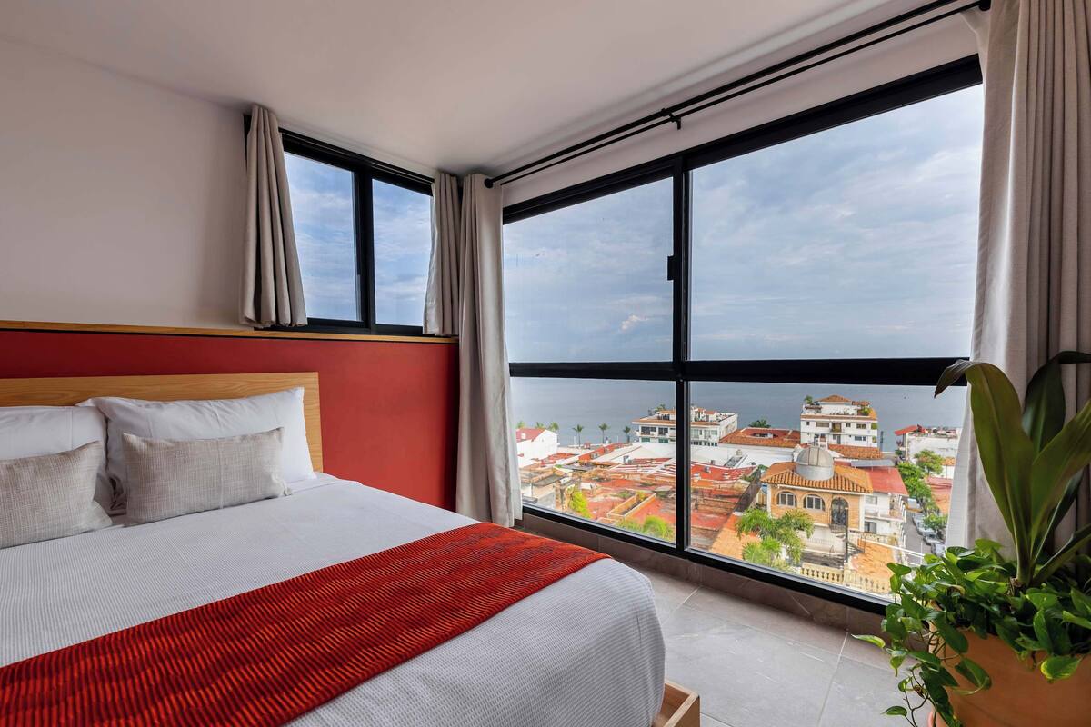 Premium bedding, individually decorated, laptop workspace
