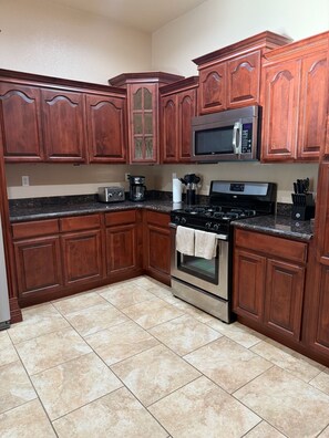 Microwave, oven, stovetop, dishwasher