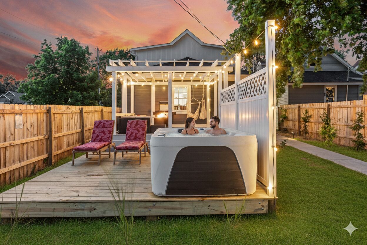 Banyera d&#x27;hidromassatge a l&#x27;aire lliure