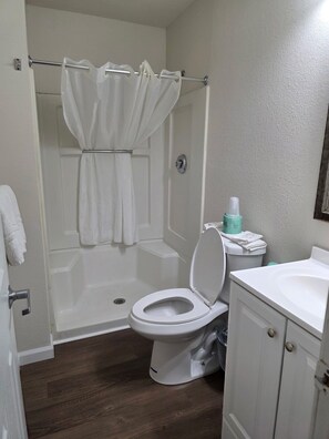 Single Room, Mobility Accessible | Bathroom | Combined shower/tub, towels, toilet paper - Stay Lodge Woodstock (Woodstock)
