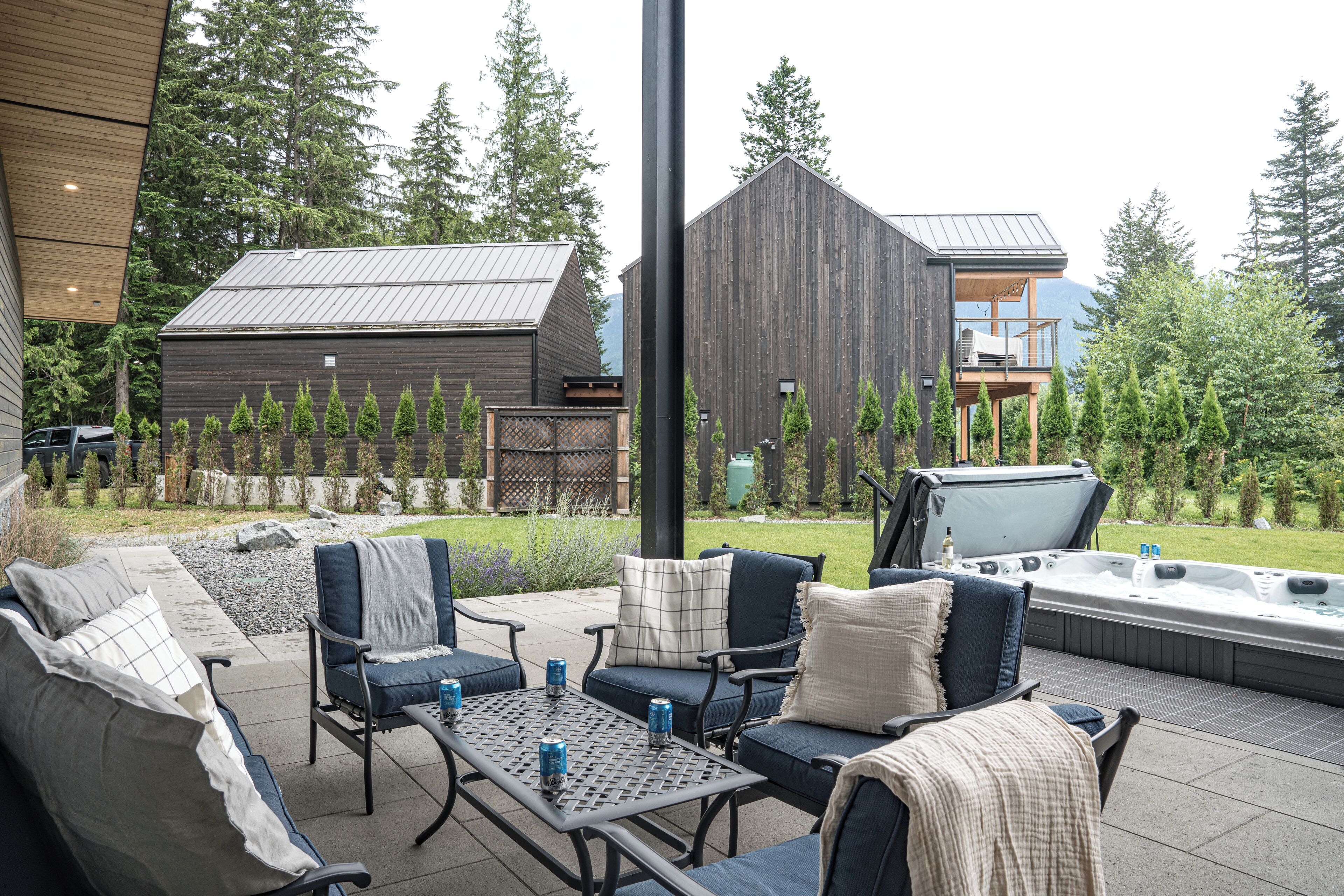 Chalet Deluks, balkon, pemandangan gunung | Teras/patio