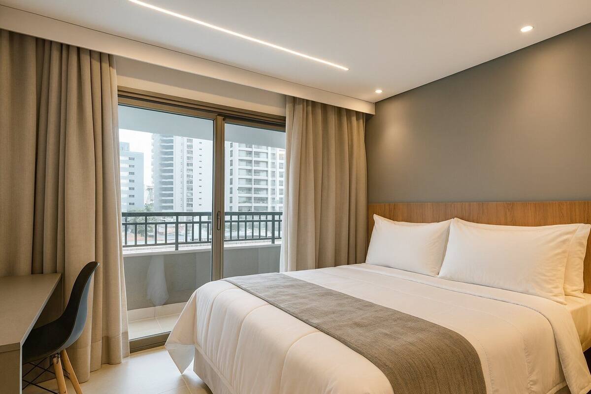 Basic Apartment | Desk, laptop workspace, iron/ironing board, free WiFi