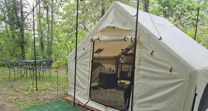 Riverfront Serenity Glamping Tent in West Omaha Campground