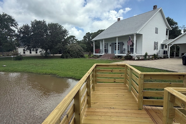 fishing pond in front
catch and release