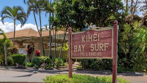 A sign for 'Kihei Bay Surf' with a street address. - KBS A106 - Updated Studio next to Beach (Kihei)