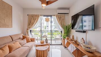 Smart TV, books, stereo