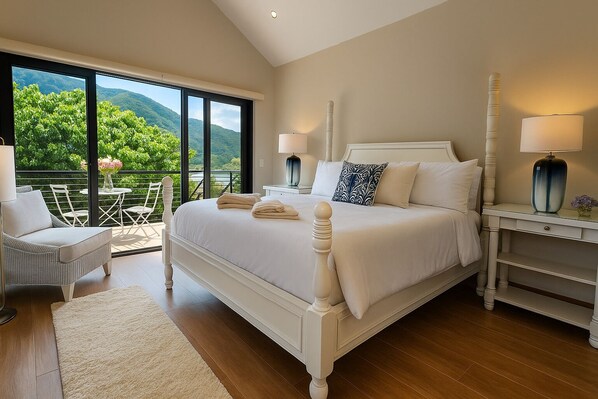 Suite Studio Deluxe, 1 très grand lit, non-fumeurs, vue montagne | Literie de qualité supérieure, couette en duvet d'oie