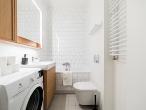 Hair dryer, towels